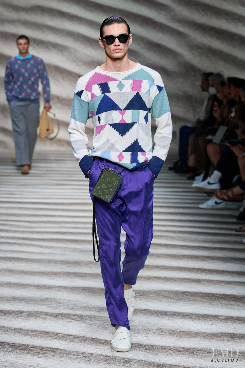 Stefano Sironi featured in  the Giorgio Armani fashion show for Spring/Summer 2023