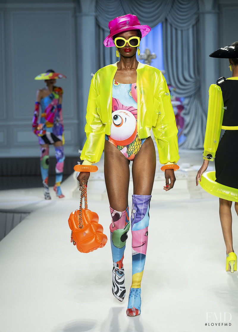 Feyi May featured in  the Moschino fashion show for Spring/Summer 2023