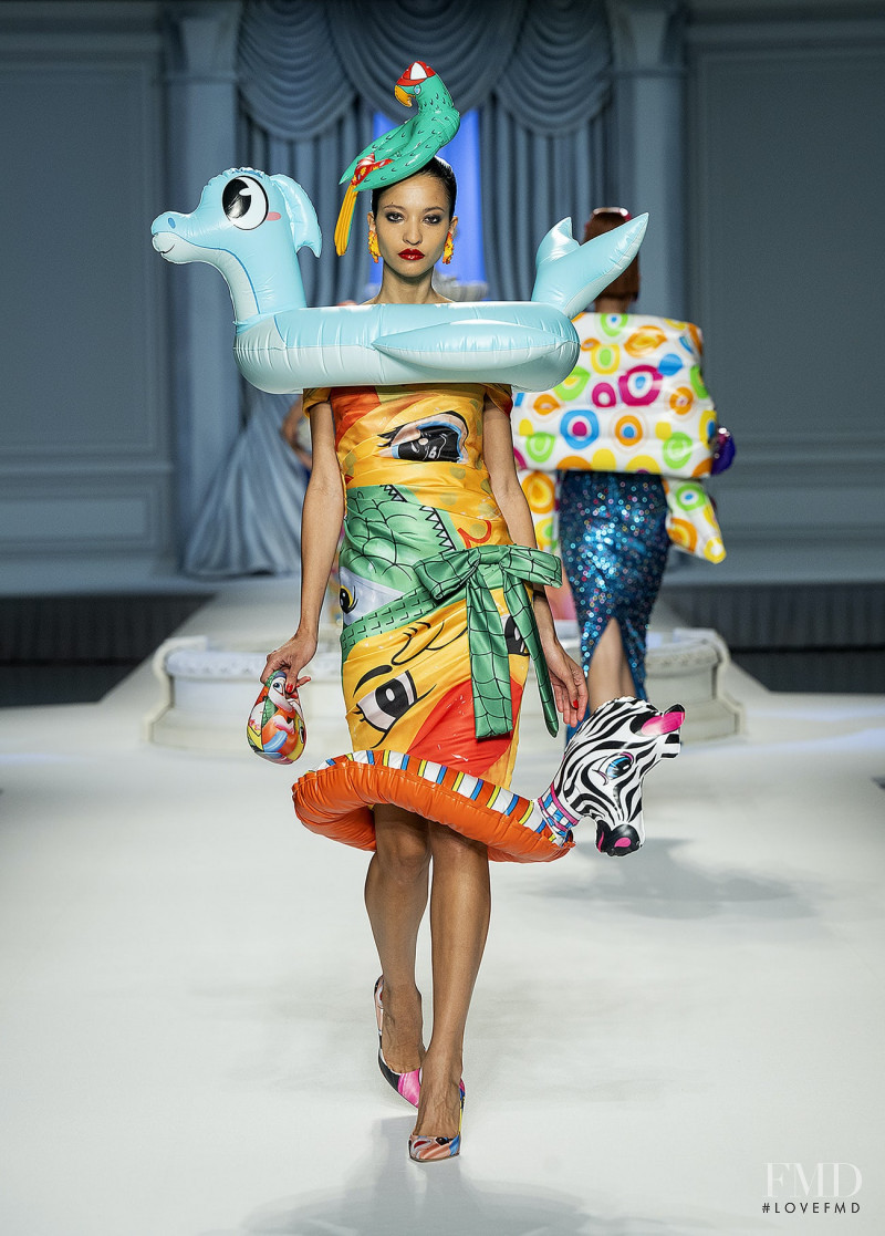America Gonzalez featured in  the Moschino fashion show for Spring/Summer 2023