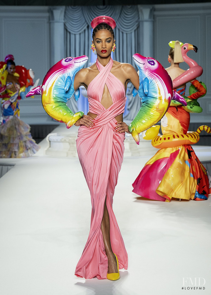 Sacha Quenby featured in  the Moschino fashion show for Spring/Summer 2023