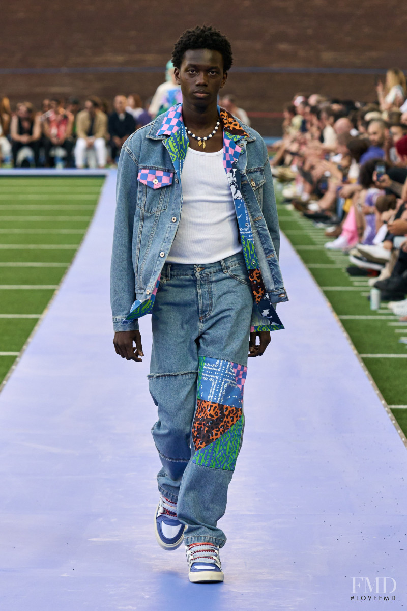 Ibrahima Alessio featured in  the Marcelo Burlon County of Milan fashion show for Spring/Summer 2023