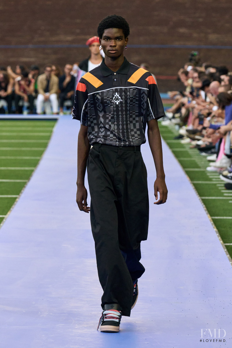 Dennis Quaye featured in  the Marcelo Burlon County of Milan fashion show for Spring/Summer 2023