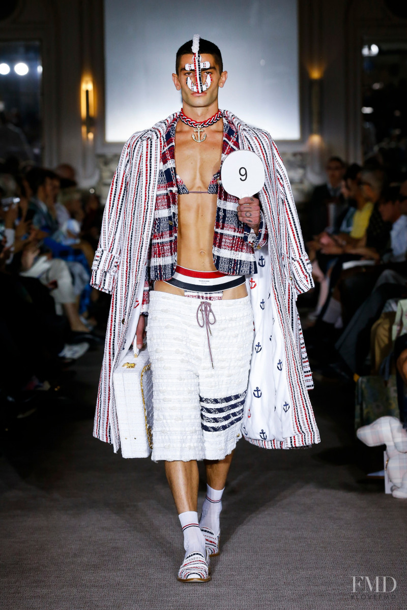 Charlie Knepper featured in  the Thom Browne fashion show for Spring/Summer 2023