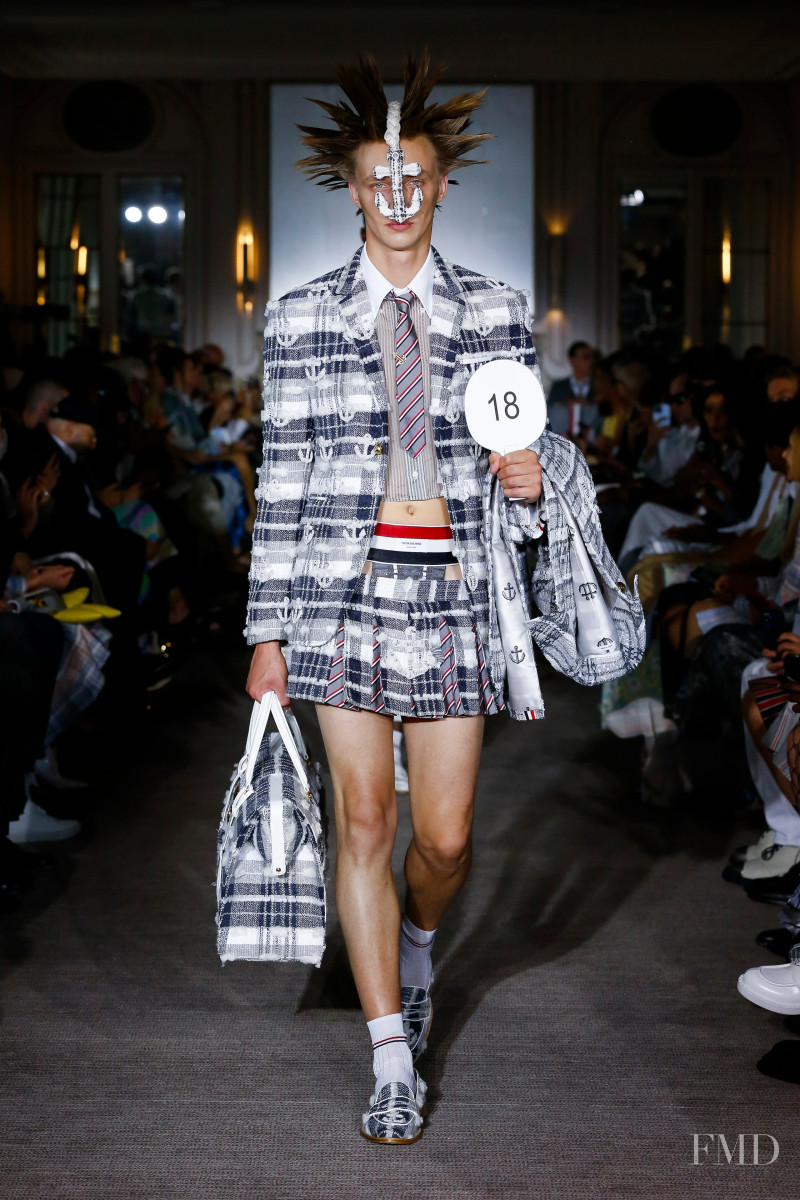 Nikita Stsjolokov featured in  the Thom Browne fashion show for Spring/Summer 2023