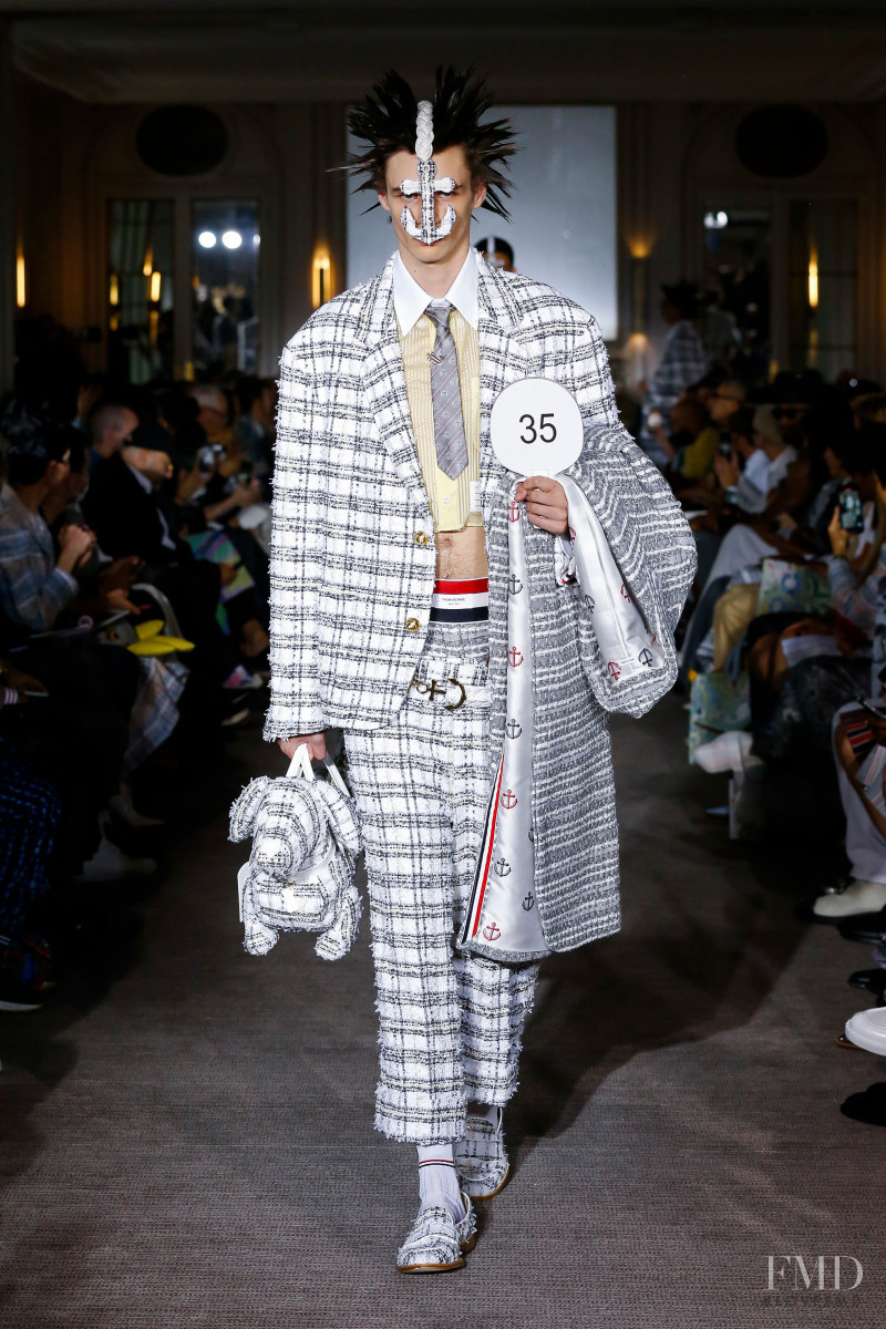 Paolo Grebic featured in  the Thom Browne fashion show for Spring/Summer 2023