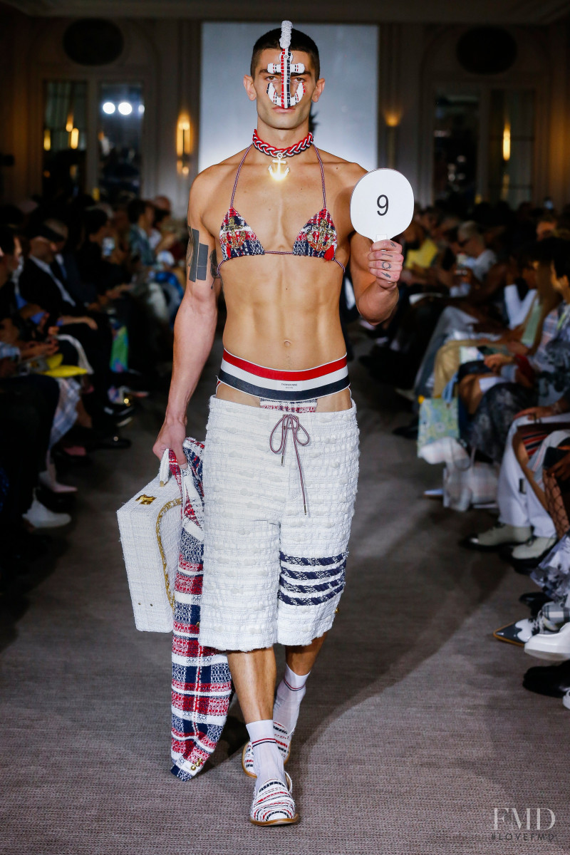 Charlie Knepper featured in  the Thom Browne fashion show for Spring/Summer 2023