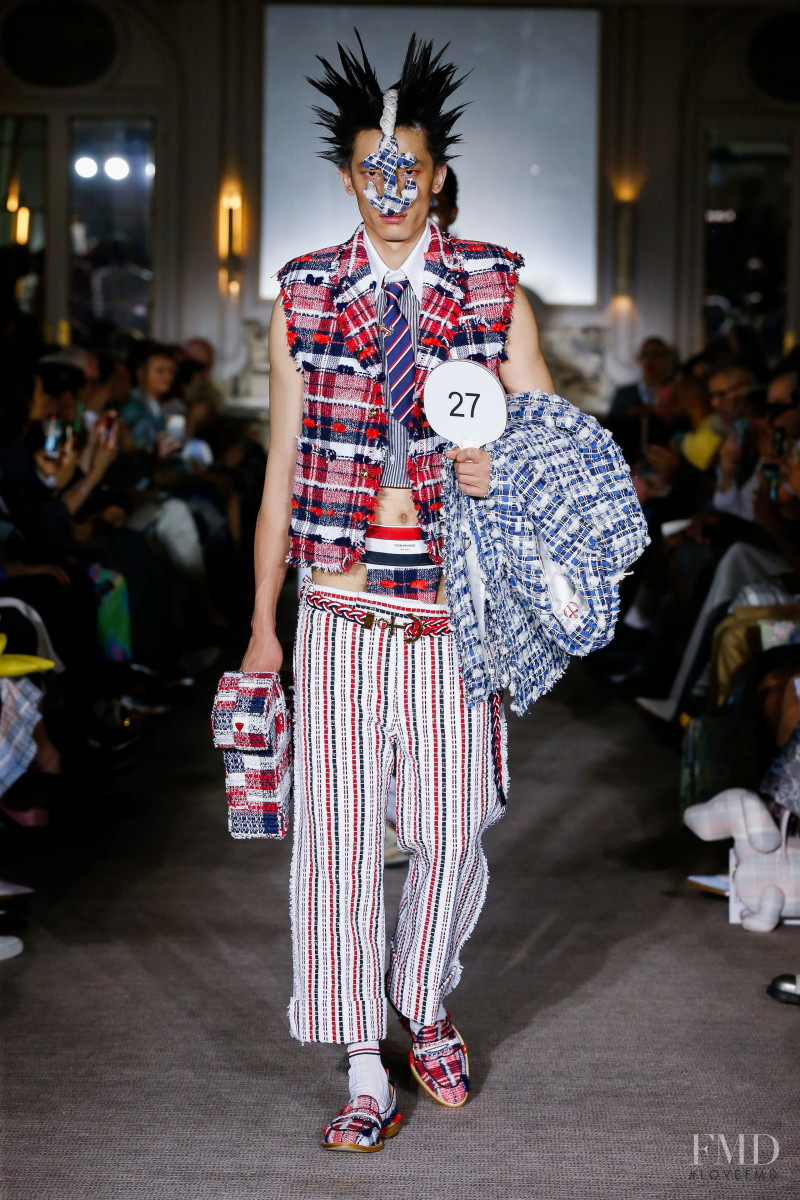 Hang Yu featured in  the Thom Browne fashion show for Spring/Summer 2023