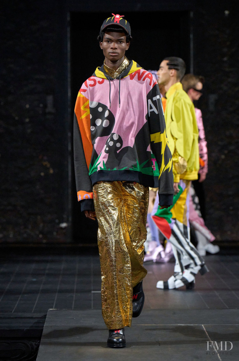 Dennis Quaye featured in  the Walter Van Beirendonck fashion show for Spring/Summer 2023