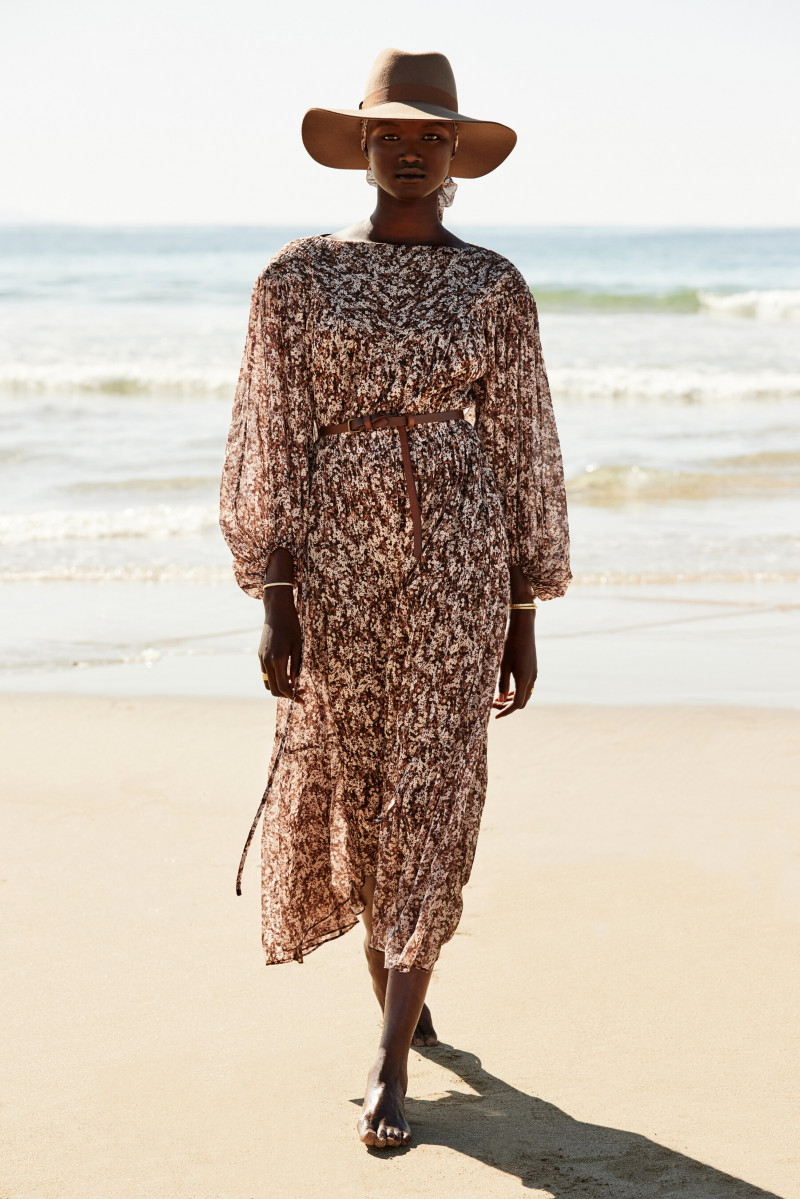 Abeny Nhial featured in  the Shona Joy lookbook for Resort 2022