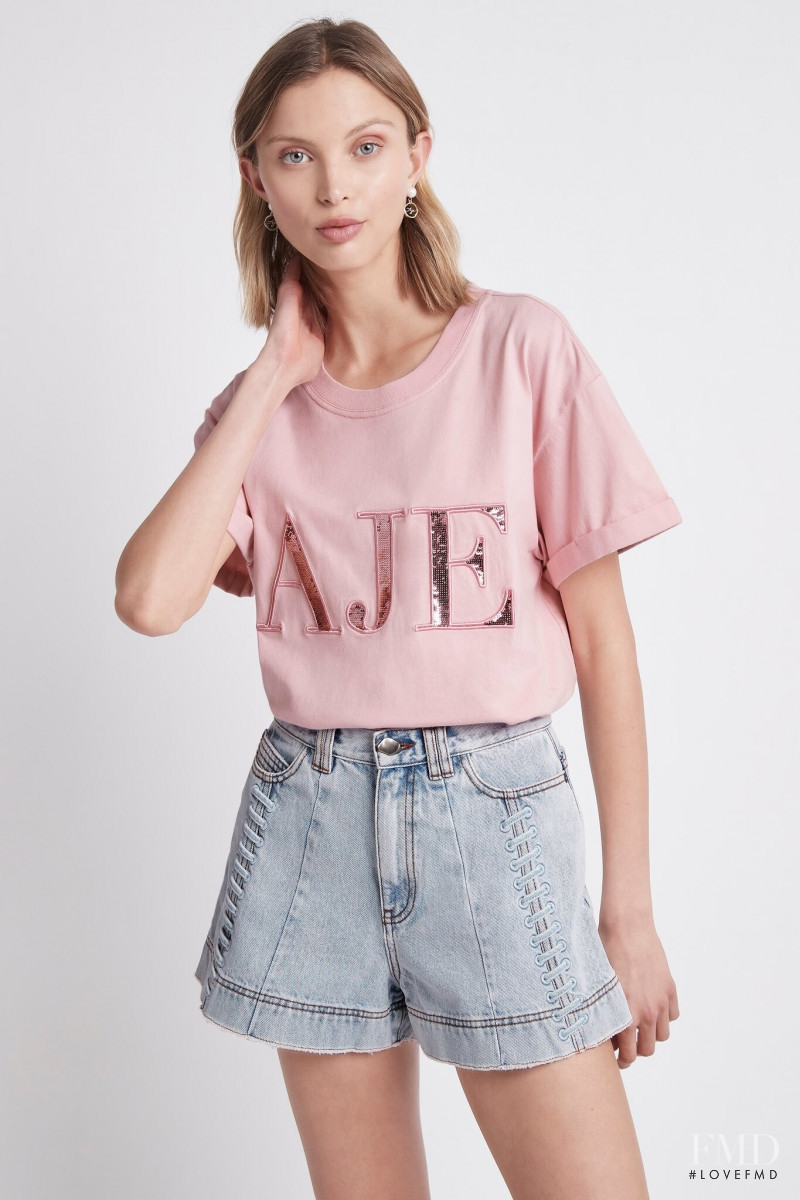 Lucy Lulu Baddeley Wood featured in  the Aje catalogue for Pre-Fall 2021