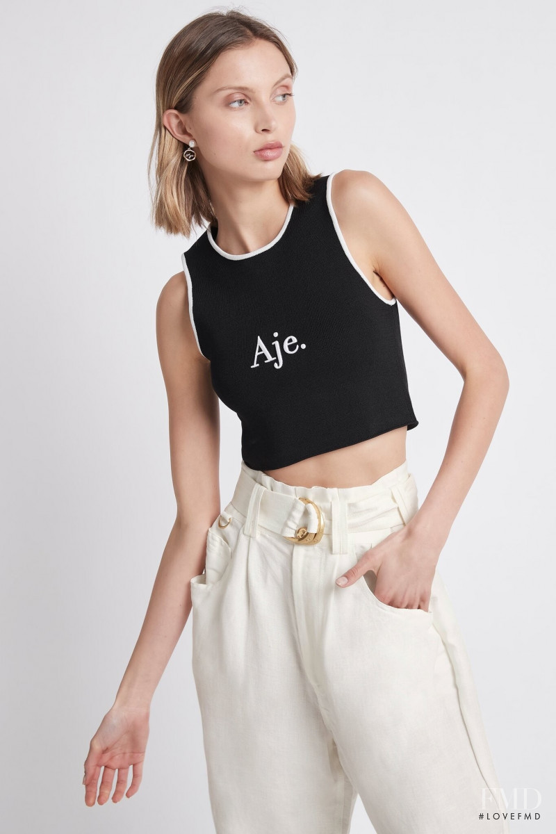 Lucy Lulu Baddeley Wood featured in  the Aje catalogue for Pre-Fall 2021