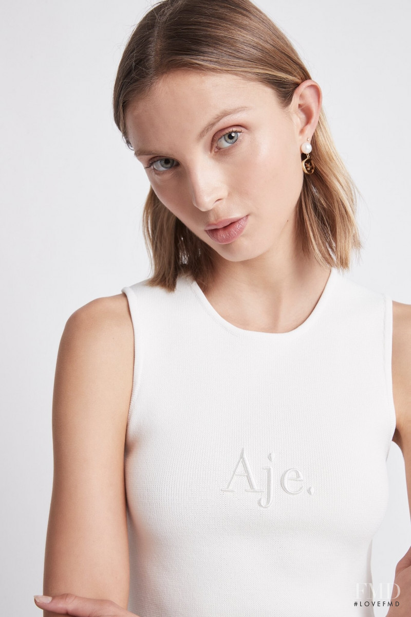 Lucy Lulu Baddeley Wood featured in  the Aje catalogue for Pre-Fall 2021