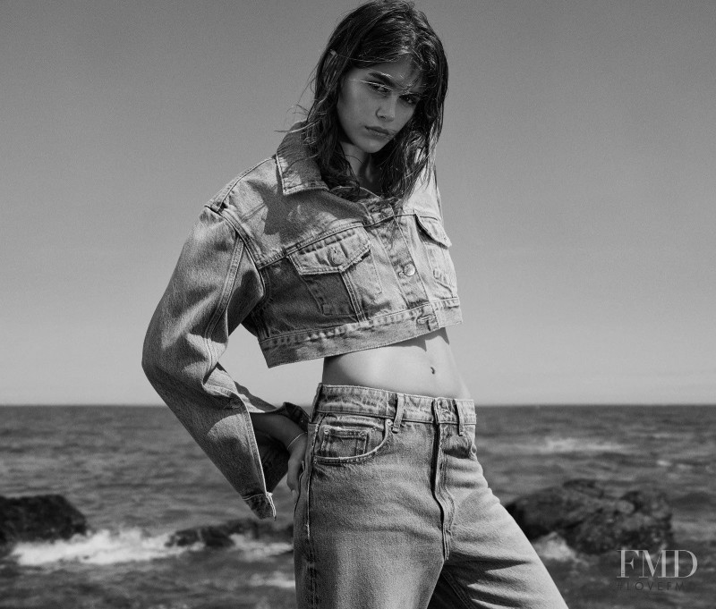 Kaia Gerber featured in  the Zara Kaia Gerber X Zara advertisement for Autumn/Winter 2022