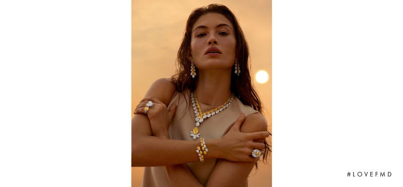 Grace Elizabeth featured in  the Graff Diamonds Graffabulous Chapter III The Goddess of Light advertisement for Autumn/Winter 2022