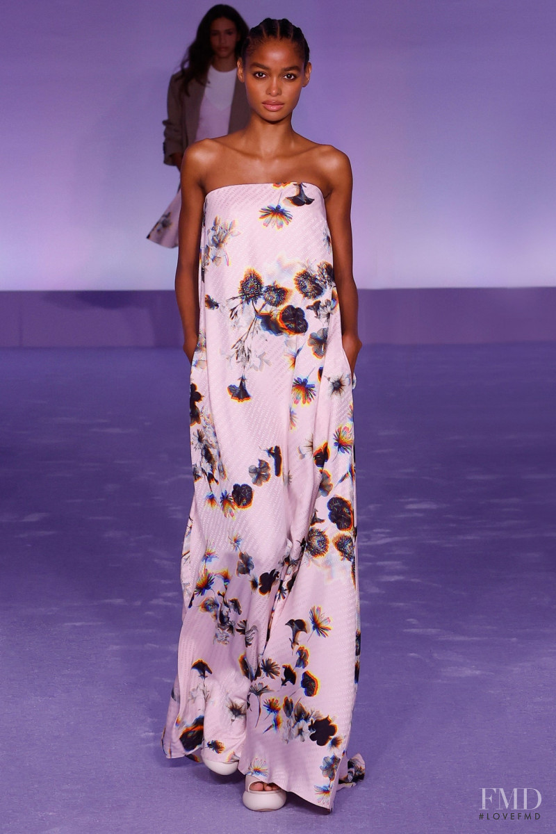 Blesnya Minher featured in  the Brandon Maxwell fashion show for Spring/Summer 2023