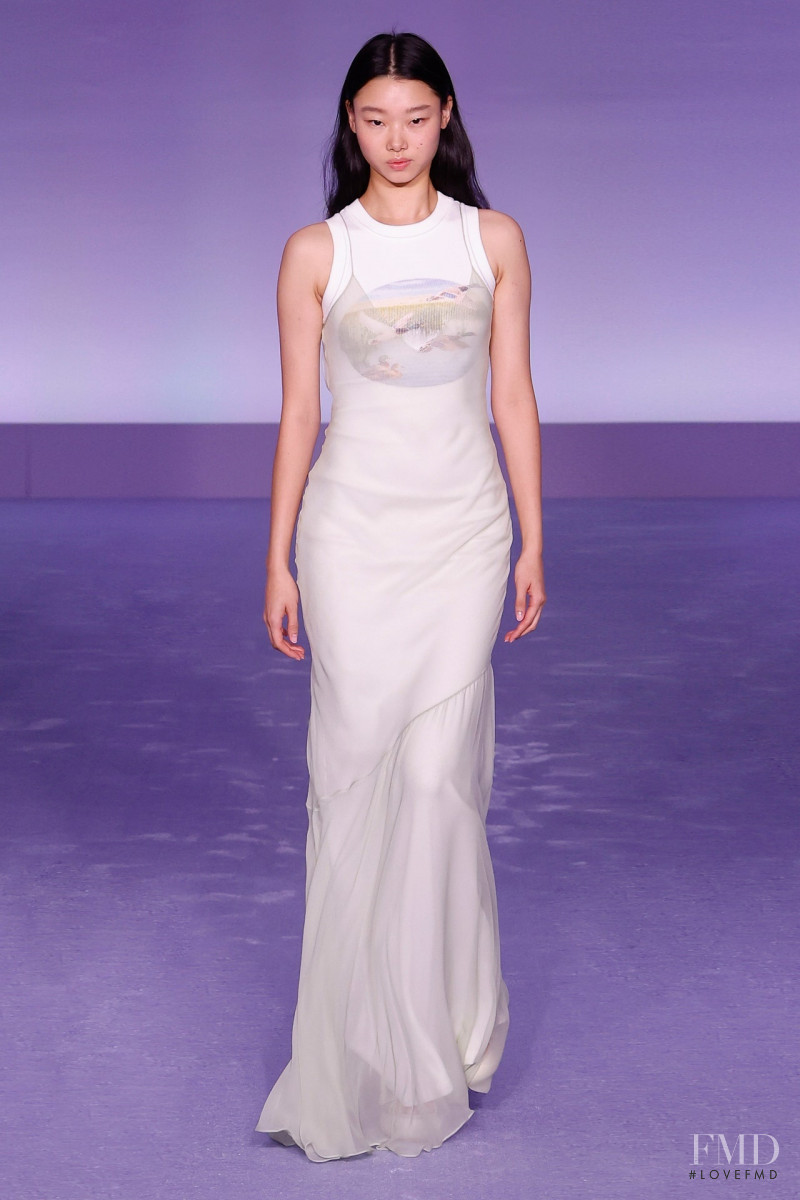 Yoon Young Bae featured in  the Brandon Maxwell fashion show for Spring/Summer 2023