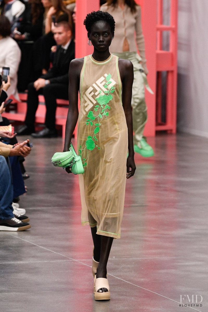 Nyanderi Deng featured in  the Fendi fashion show for Spring/Summer 2023