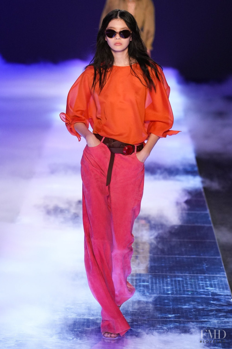 Sherry Shi featured in  the Alberta Ferretti fashion show for Spring/Summer 2023