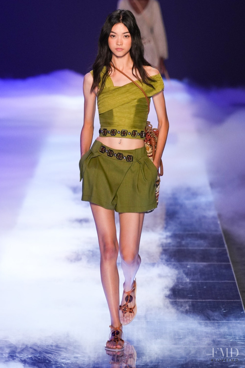 Mika Schneider featured in  the Alberta Ferretti fashion show for Spring/Summer 2023
