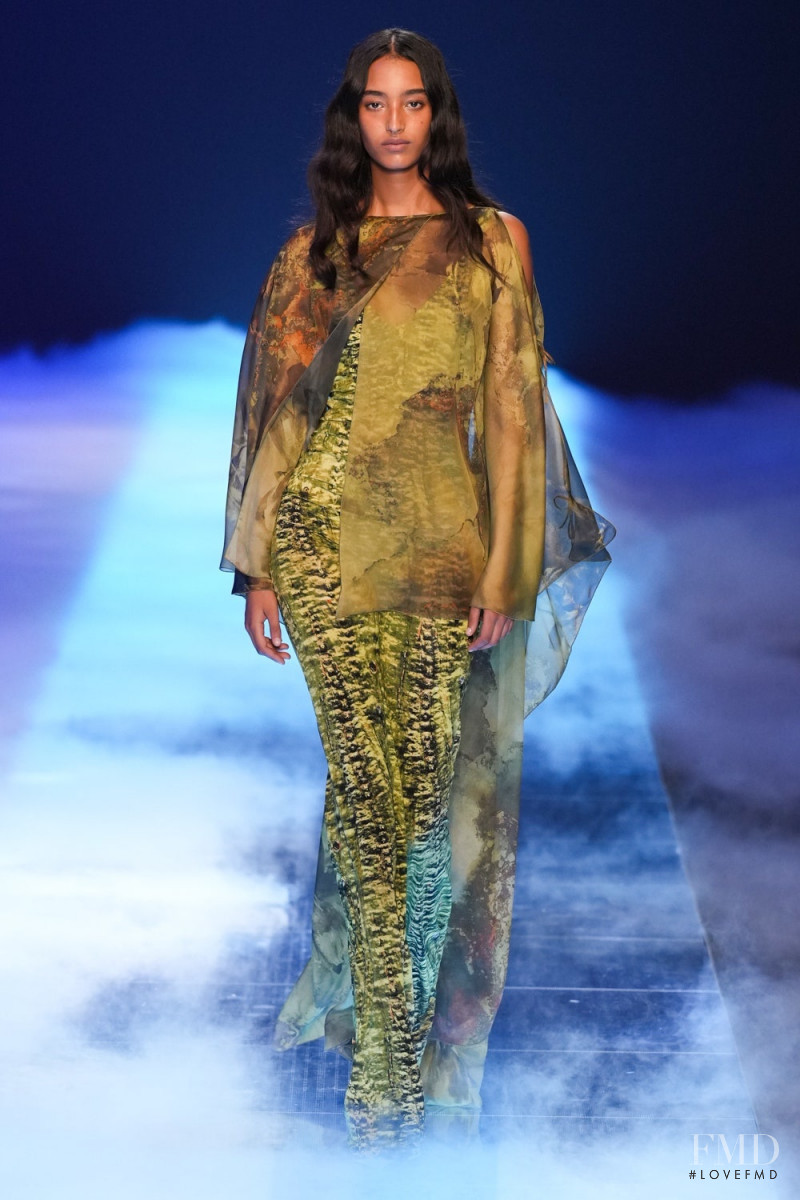 Mona Tougaard featured in  the Alberta Ferretti fashion show for Spring/Summer 2023