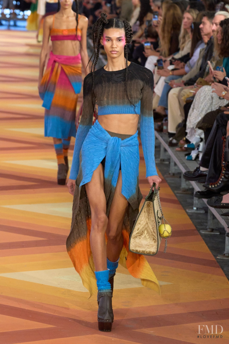 Barbara Valente featured in  the Etro fashion show for Spring/Summer 2023