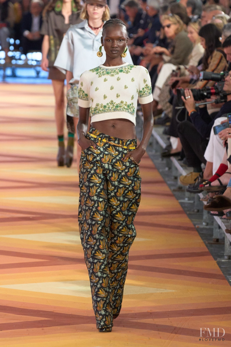 Abeny Nhial featured in  the Etro fashion show for Spring/Summer 2023