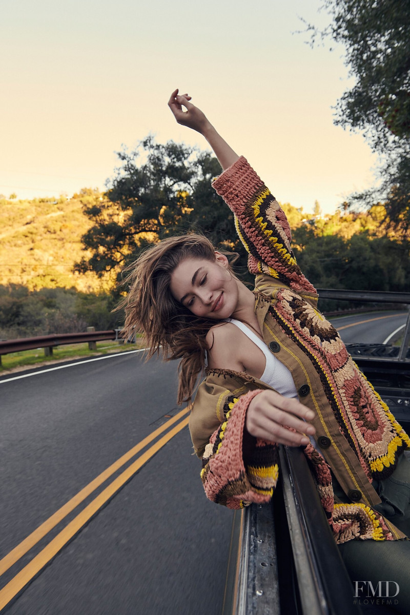 Grace Elizabeth featured in  the Free People advertisement for Spring 2020