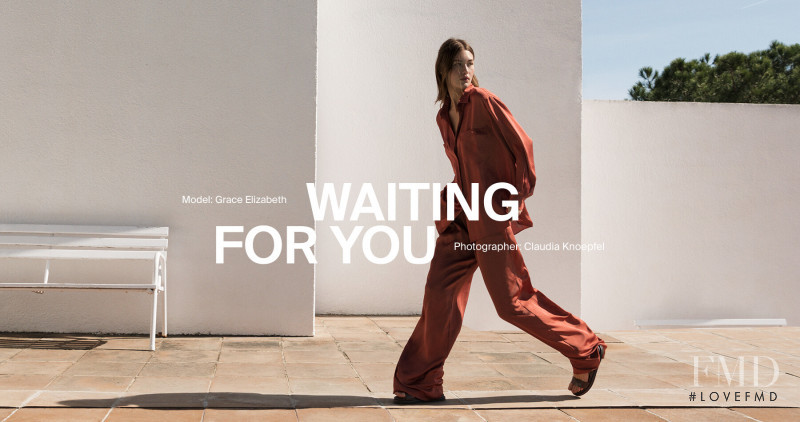 Grace Elizabeth featured in  the Massimo Dutti Waiting For You advertisement for Summer 2020