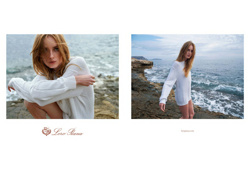 Rianne Van Rompaey featured in  the Loro Piana advertisement for Spring/Summer 2022