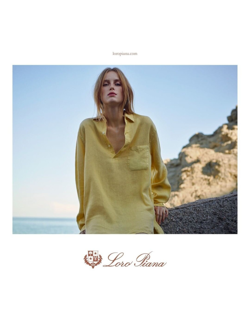 Rianne Van Rompaey featured in  the Loro Piana advertisement for Spring/Summer 2022