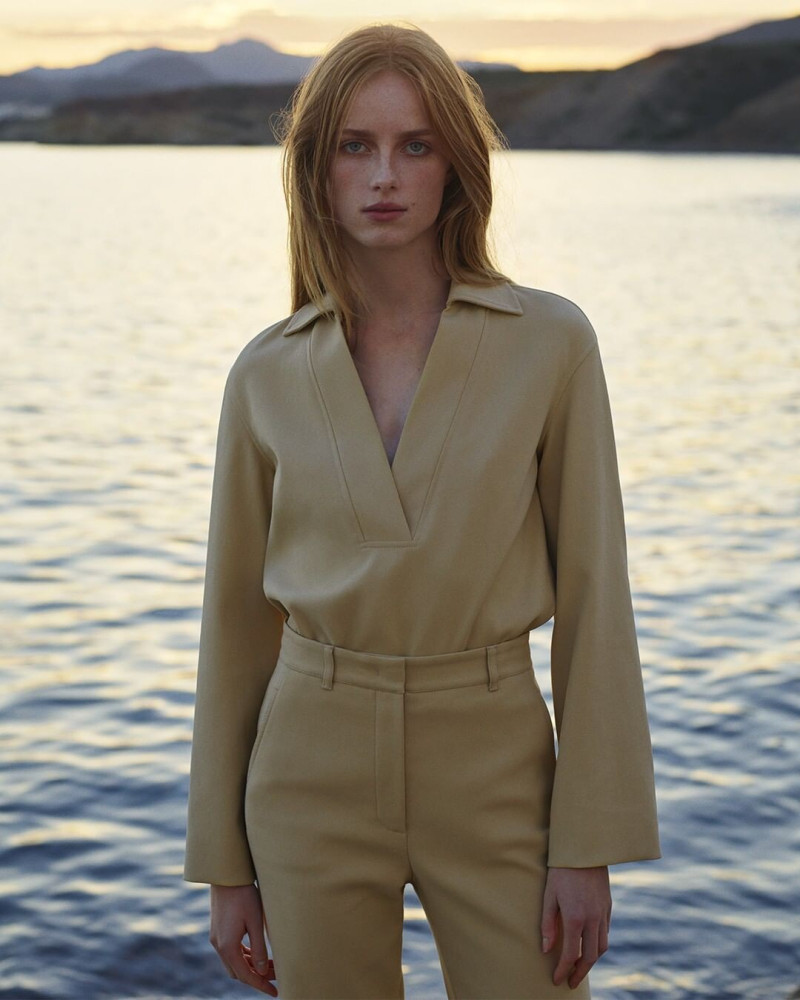 Rianne Van Rompaey featured in  the Loro Piana advertisement for Spring/Summer 2022