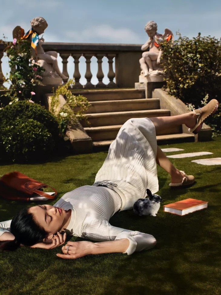 Mika Schneider featured in  the Hermès advertisement for Autumn/Winter 2022