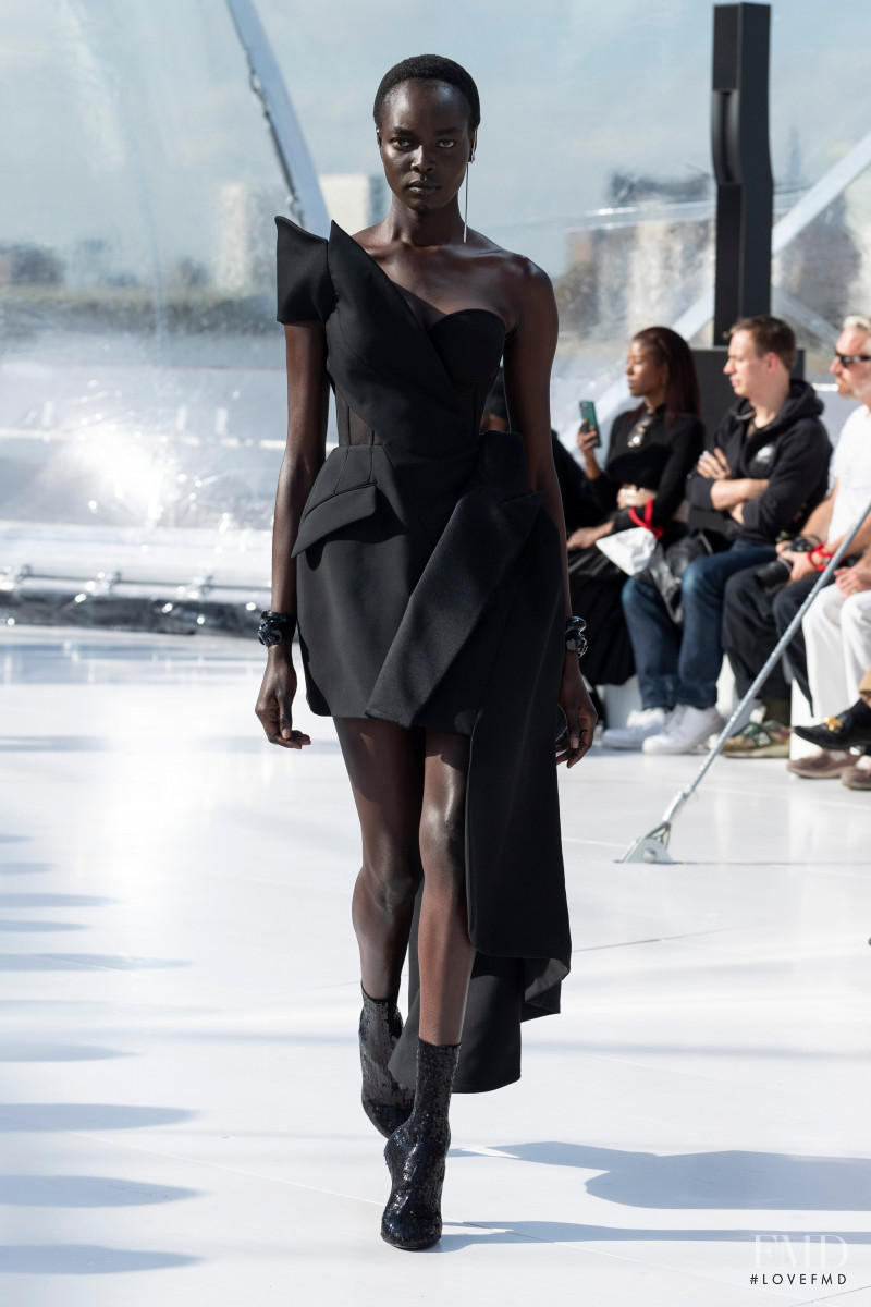 Ayuol Manyok featured in  the Alexander McQueen fashion show for Spring/Summer 2023