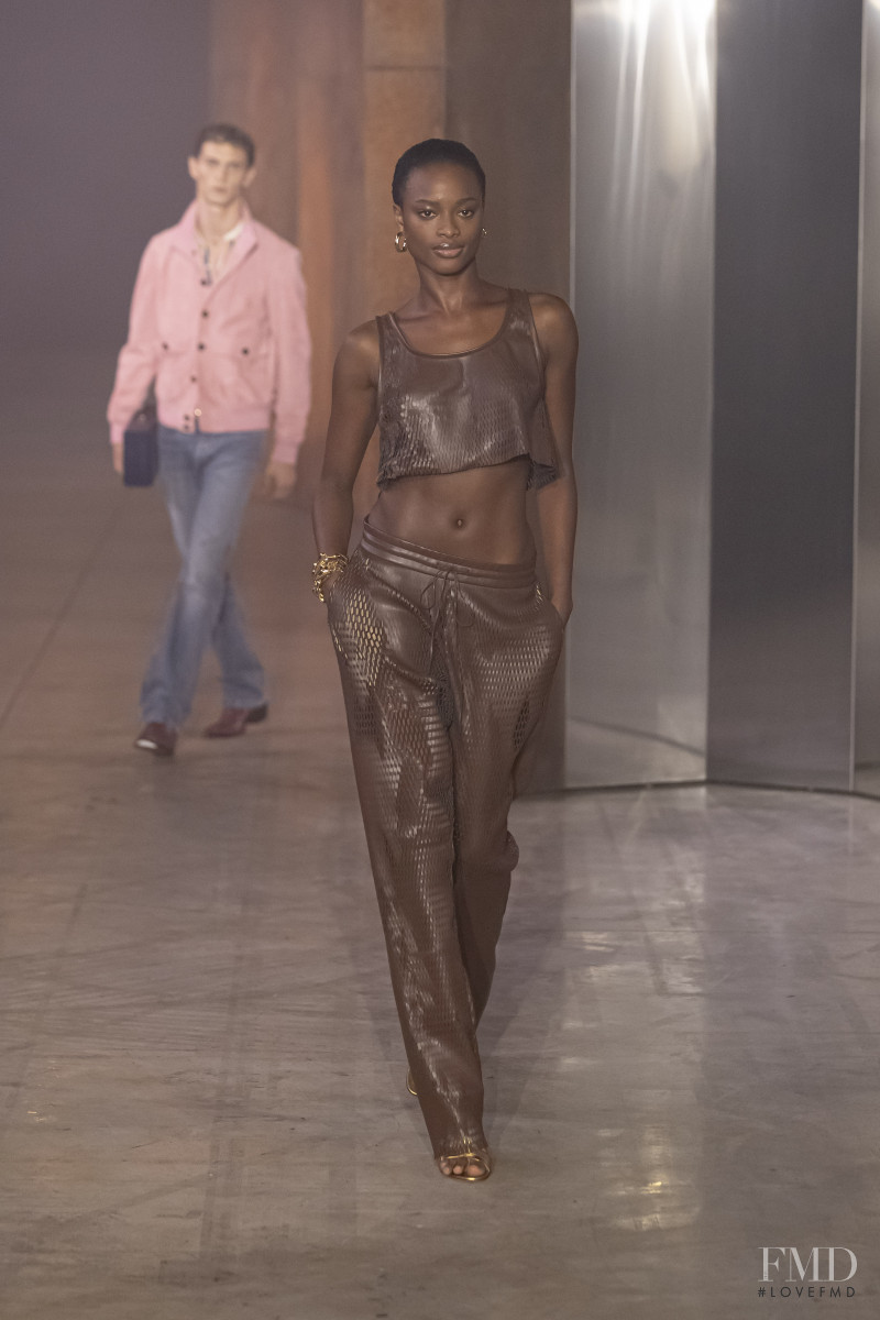 Mayowa Nicholas featured in  the Bally fashion show for Spring/Summer 2023