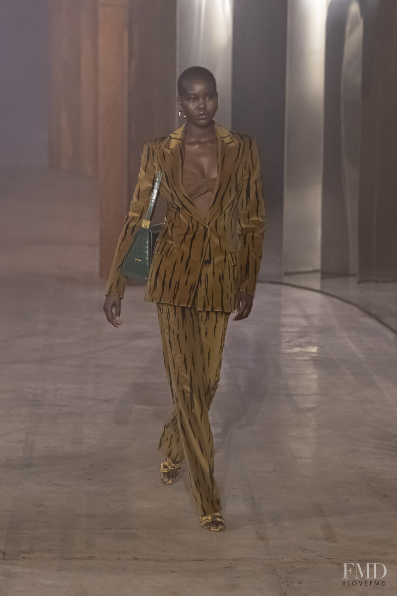 Adut Akech Bior featured in  the Bally fashion show for Spring/Summer 2023