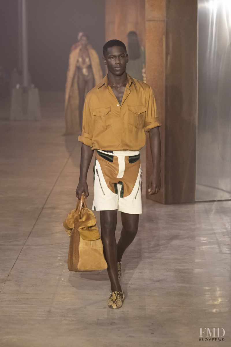 Cheikh Dia featured in  the Bally fashion show for Spring/Summer 2023