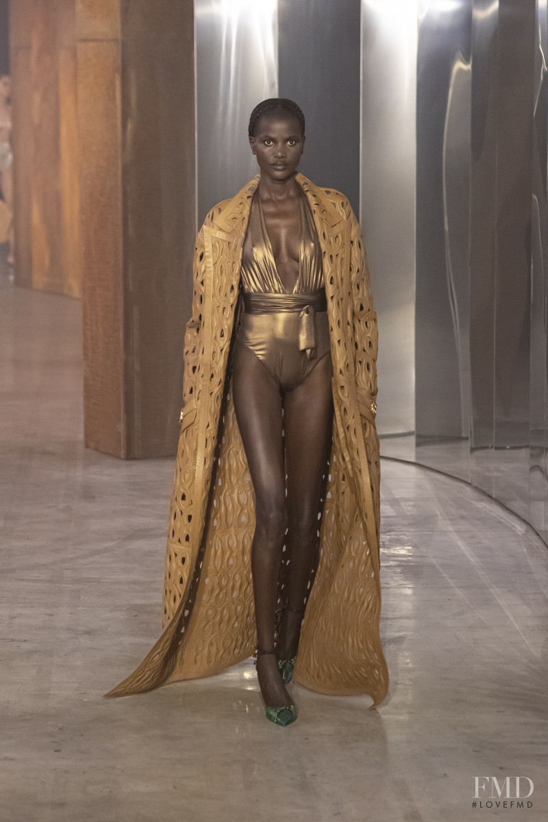 Nyaduel Bawar featured in  the Bally fashion show for Spring/Summer 2023