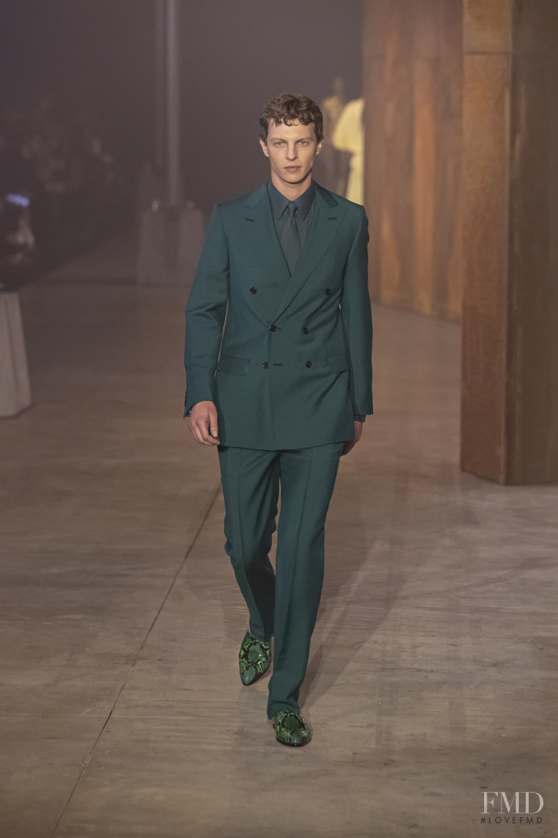 Tim Schuhmacher featured in  the Bally fashion show for Spring/Summer 2023