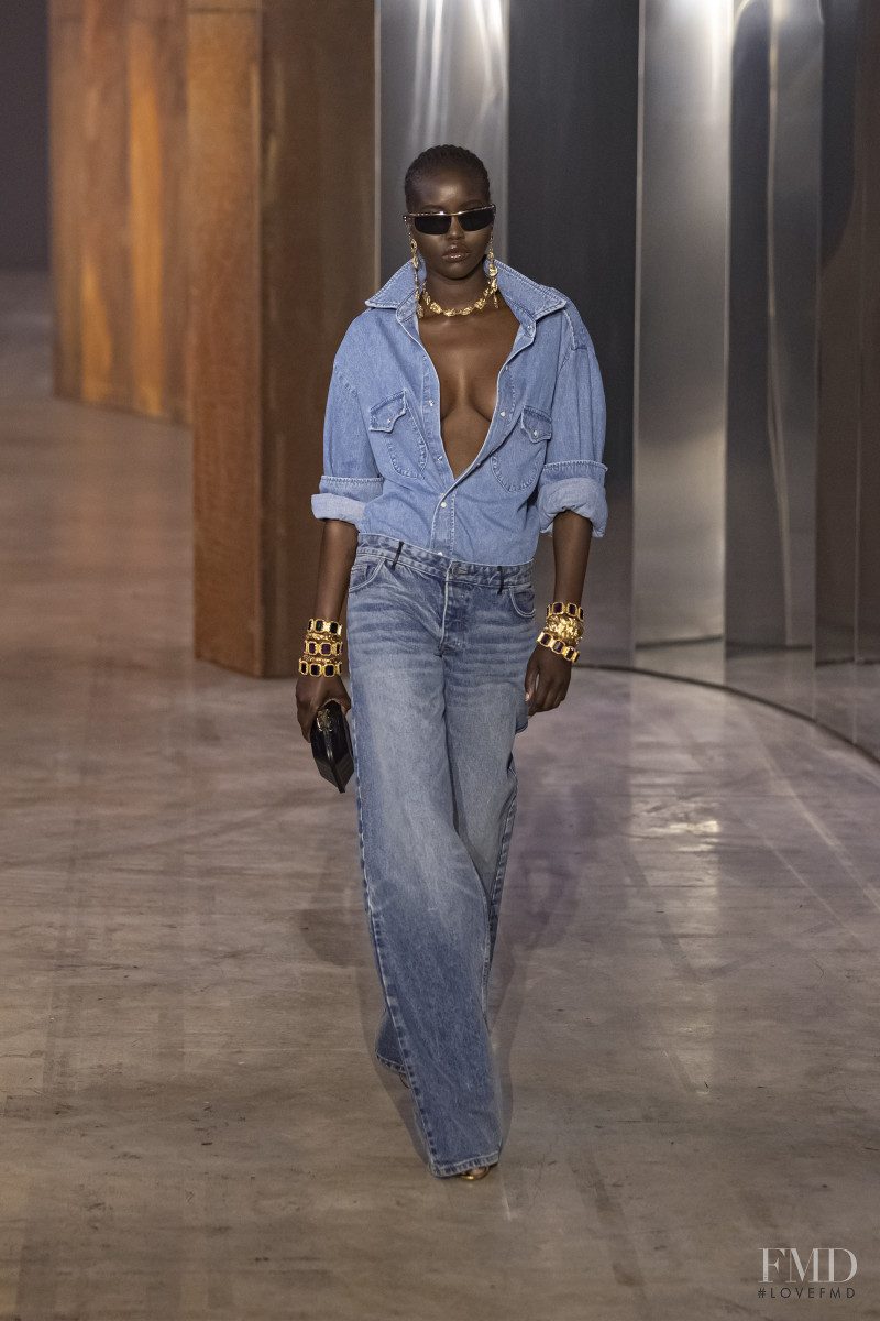 Adut Akech Bior featured in  the Bally fashion show for Spring/Summer 2023