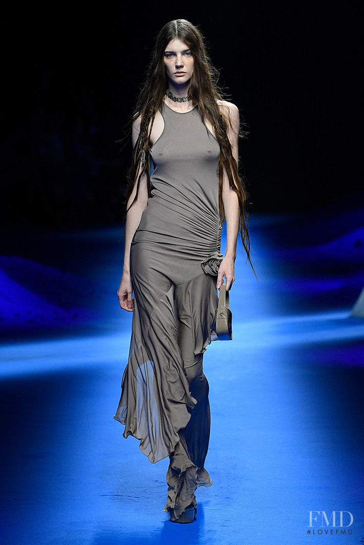 Polina Zavialova featured in  the Blumarine fashion show for Spring/Summer 2023
