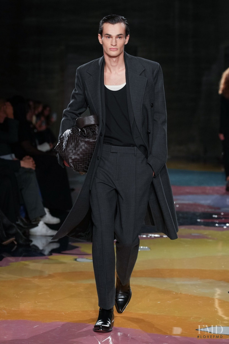 Valentin Aumont featured in  the Bottega Veneta fashion show for Spring/Summer 2023