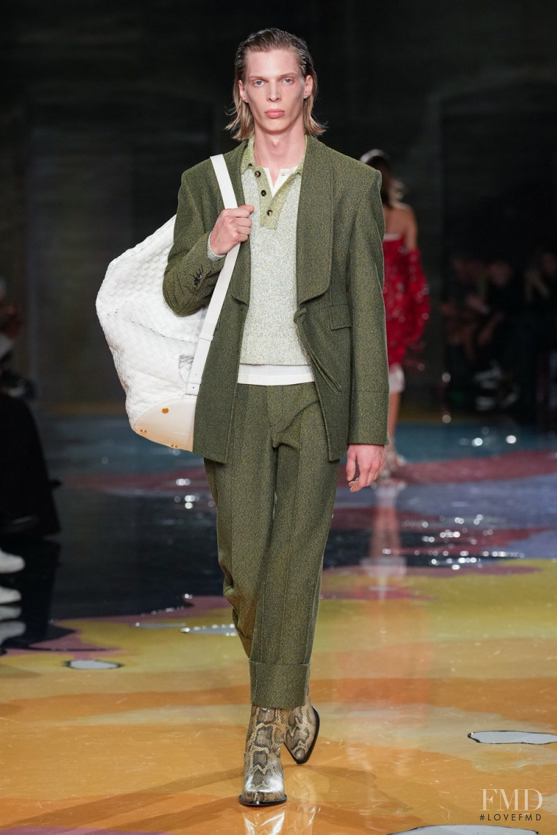 Justas Djakonovas featured in  the Bottega Veneta fashion show for Spring/Summer 2023