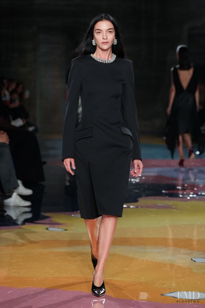 Mariacarla Boscono featured in  the Bottega Veneta fashion show for Spring/Summer 2023