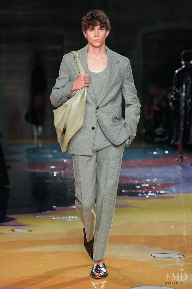 Filippo Pulze featured in  the Bottega Veneta fashion show for Spring/Summer 2023