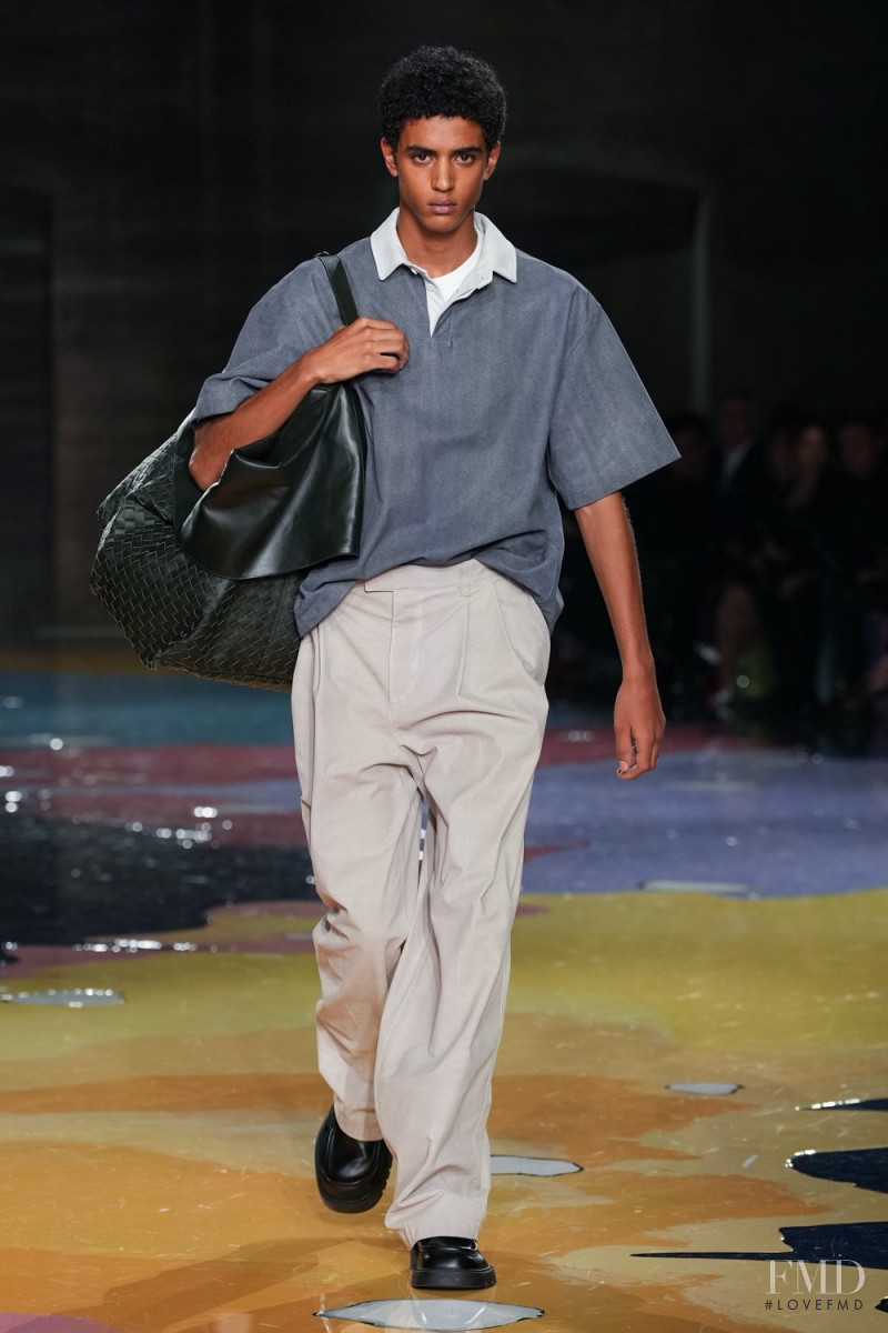 Abas Abdirazaq featured in  the Bottega Veneta fashion show for Spring/Summer 2023