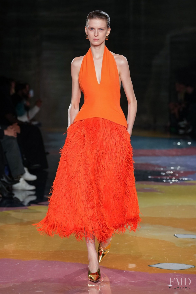 Emily Driver featured in  the Bottega Veneta fashion show for Spring/Summer 2023