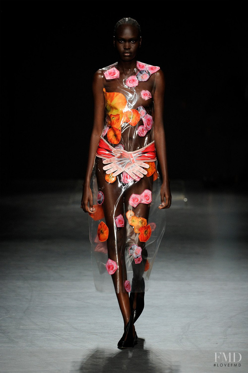 Nyibol Dok Jok featured in  the Christopher Kane fashion show for Spring/Summer 2023