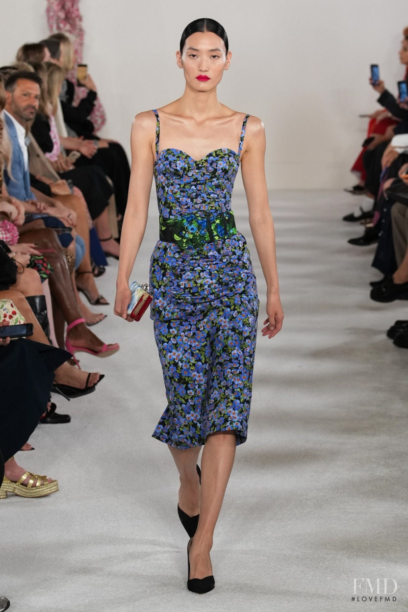 Lina Zhang featured in  the Carolina Herrera fashion show for Spring/Summer 2023