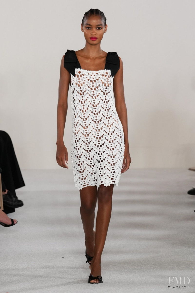 Blesnya Minher featured in  the Carolina Herrera fashion show for Spring/Summer 2023