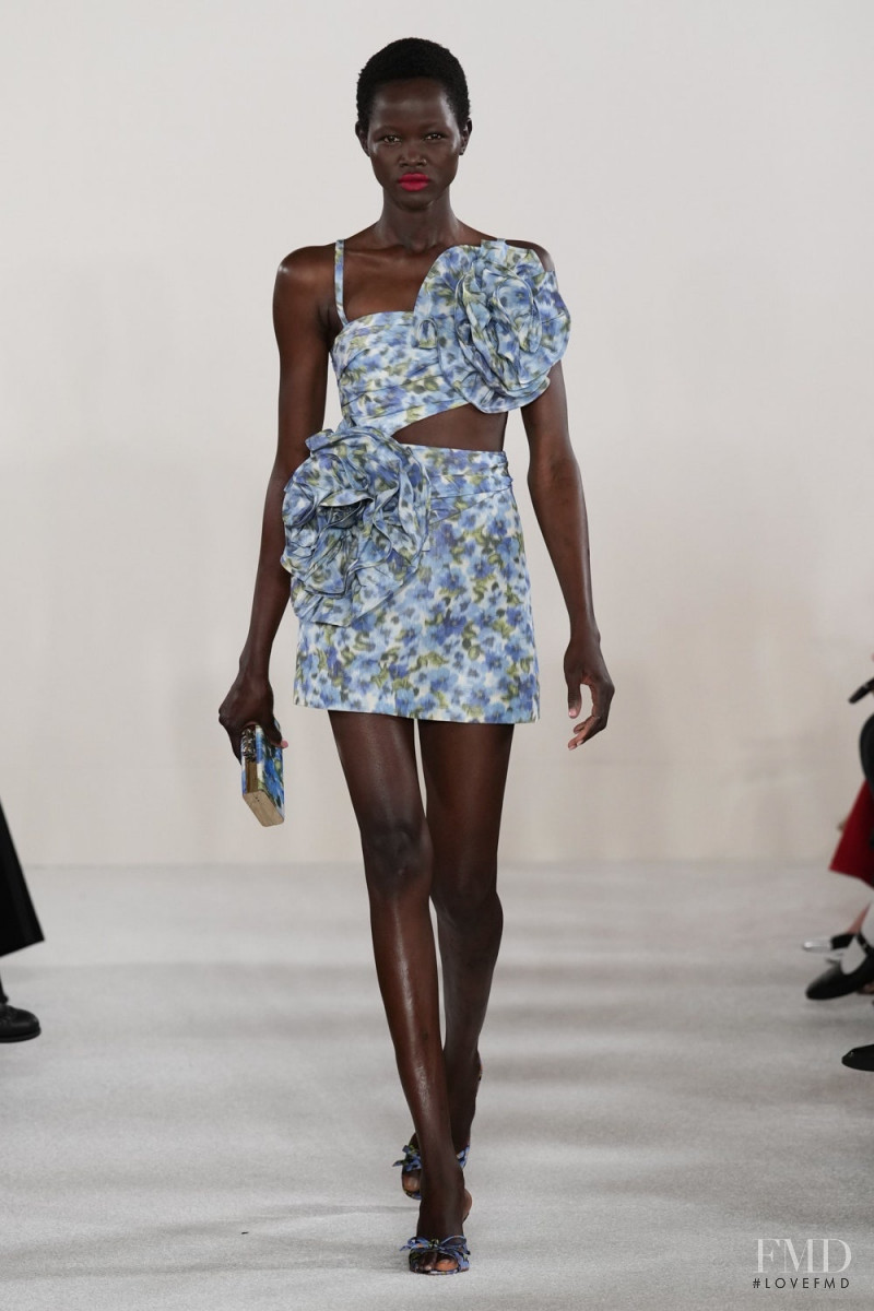 Anyiel Majok featured in  the Carolina Herrera fashion show for Spring/Summer 2023
